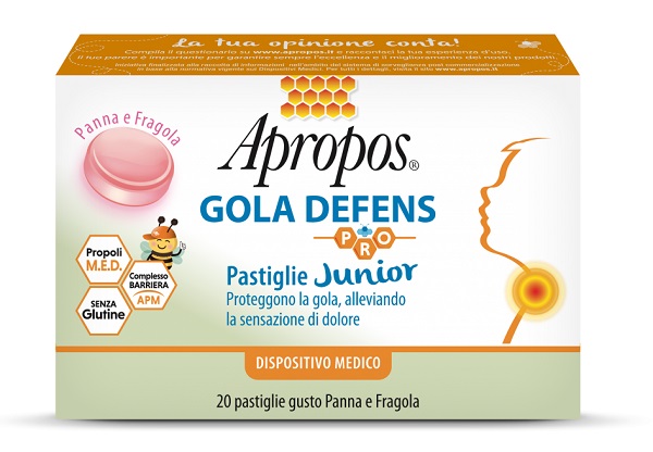 APROPOS GOLA DEFENS PRO 20 PASTIGLIE JUNIOR PANNA FRAGOLA - Antica Farmacia Ferrari