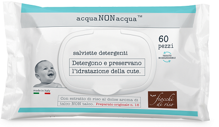 FIOCCHI DI RISO ACQUA NON ACQUA SALVIETTE DETERGENTI 60 PEZZI - Antica Farmacia Ferrari