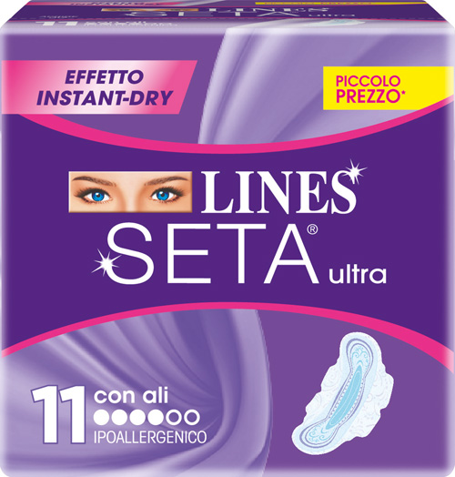 LINES SETA ULTRA ASSORBENTI CON ALI 11 PEZZI - Antica Farmacia Ferrari