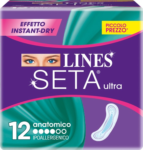 LINES SETA ULTRA ASSORBENTI ANATOMICI 12 PEZZI - Antica Farmacia Ferrari