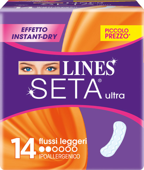 LINES SETA ULTRA ASSORBENTI PER FLUSSI LEGGERI 14 PEZZI - Antica Farmacia Ferrari