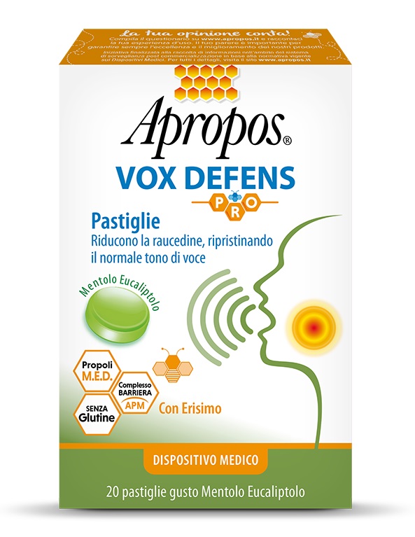 APROPOS VOX DEFENS PRO MENTOLO EUCALIPTO 20 PASTIGLIE - Antica Farmacia Ferrari