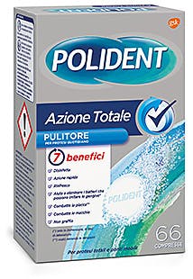 POLIDENT AZIONE TOTALE 66 COMPRESSE PULITORE PER PROTESI QUOTIDIANO - Antica Farmacia Ferrari