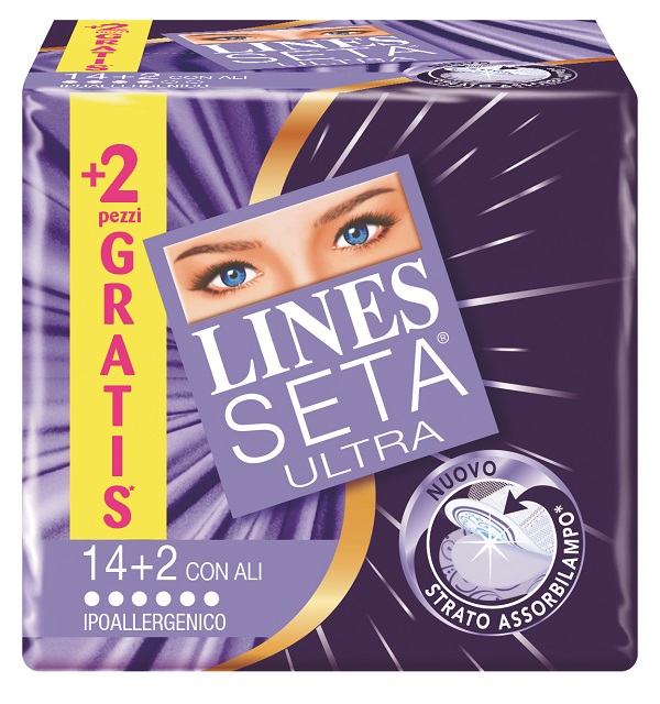 ASSORBENTE LINES SETA ULTRA CON ALI 16 PEZZI - Antica Farmacia Ferrari