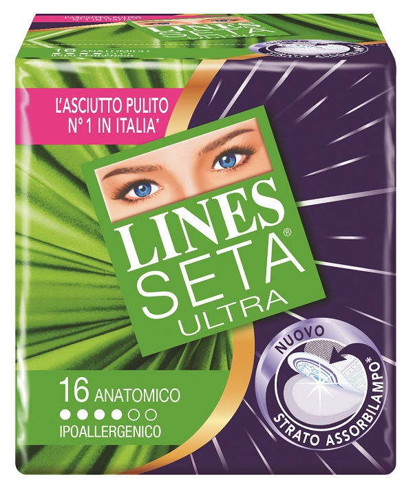 ASSORBENTE LINES SETA ULTRA ANATOMICO 16 PEZZI - Antica Farmacia Ferrari