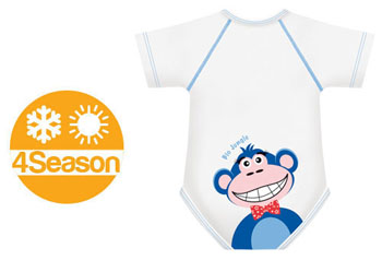 BODY 0/36M BIO COTTON 4SEASON SCIMMIA - Antica Farmacia Ferrari