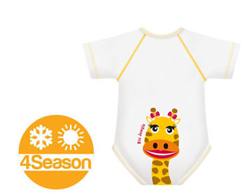 BODY 0/36M BIO COTTON 4SEASON GIRAFFA - Antica Farmacia Ferrari