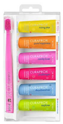 CURAPROX BE YOU MIXED SET 6 DENTIFRICI DA 10 ML + 1 SPAZZOLINO CS 5460 - Antica Farmacia Ferrari