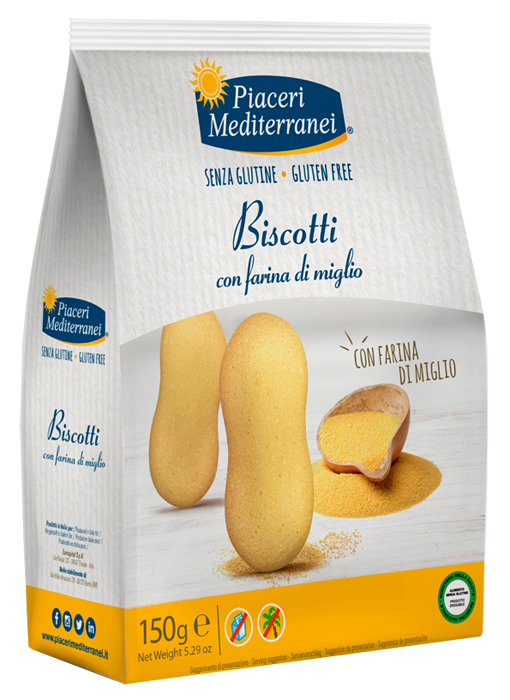 PIACERI MEDITERRANEI BISCOTTI FARINA DI MIGLIO 150 G - Antica Farmacia Ferrari