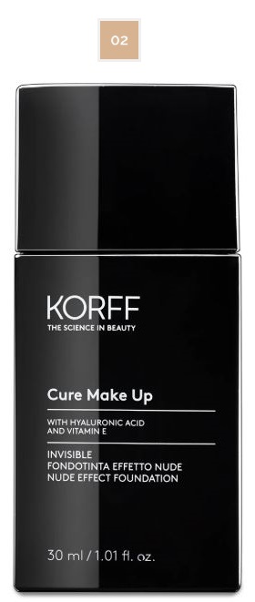 KORFF CURE MAKE UP FONDOTINTA INVISIBLE EFFETTO NUDE 02 - Antica Farmacia Ferrari