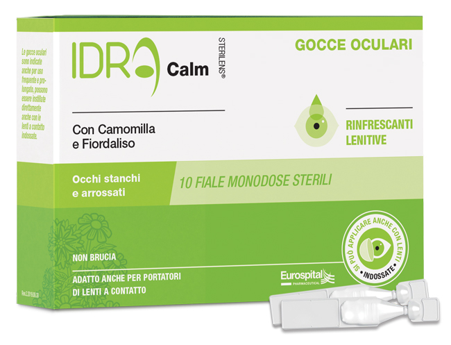 GOCCE OCULARI RINFRESCANTI STERILENS IDRA CALM CAMOMILLA E FIORDALISO 10 FIALE MONODOSE DA 0,33 ML - Antica Farmacia Ferrari
