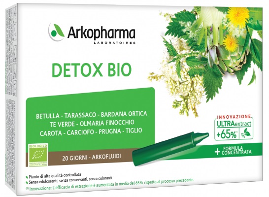 ARKOFLUIDI ULTRA SUONI DETOX BIO 20 FIALE - Antica Farmacia Ferrari