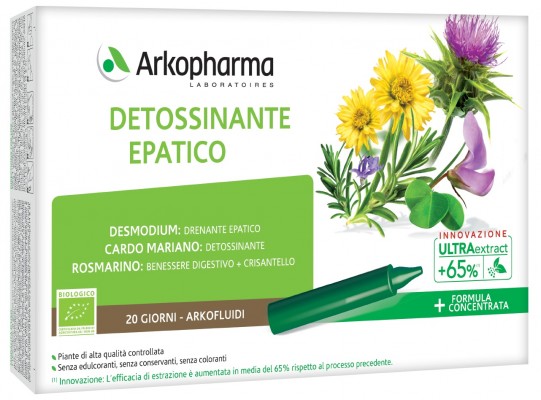 ARKOFLUIDI ULTRA SUONI DETOSSINANTE EPATICO 20 FIALE - Antica Farmacia Ferrari