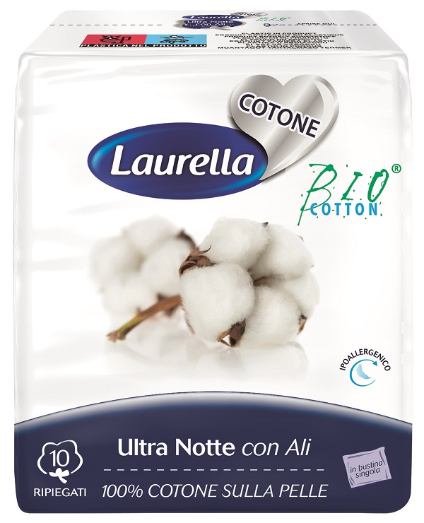 ASSORBENTE LAURELLA PER DONNA IN COTONE ULTRA ALI NOTTE 10 PEZZI - Antica Farmacia Ferrari