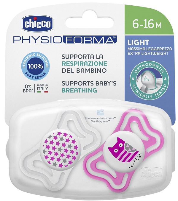 CHICCO SUCCHIETTO LIGHT GIRL SILICONE 6-16 MESI 2 PEZZI - Antica Farmacia Ferrari