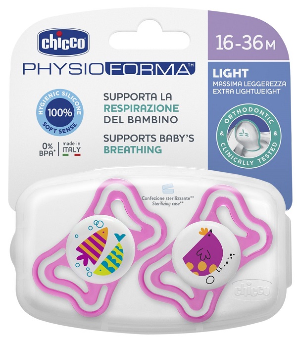CHICCO SUCCHIETTO LIGHT GIRL SILICONE 16-36 MESI 2 PEZZI - Antica Farmacia Ferrari
