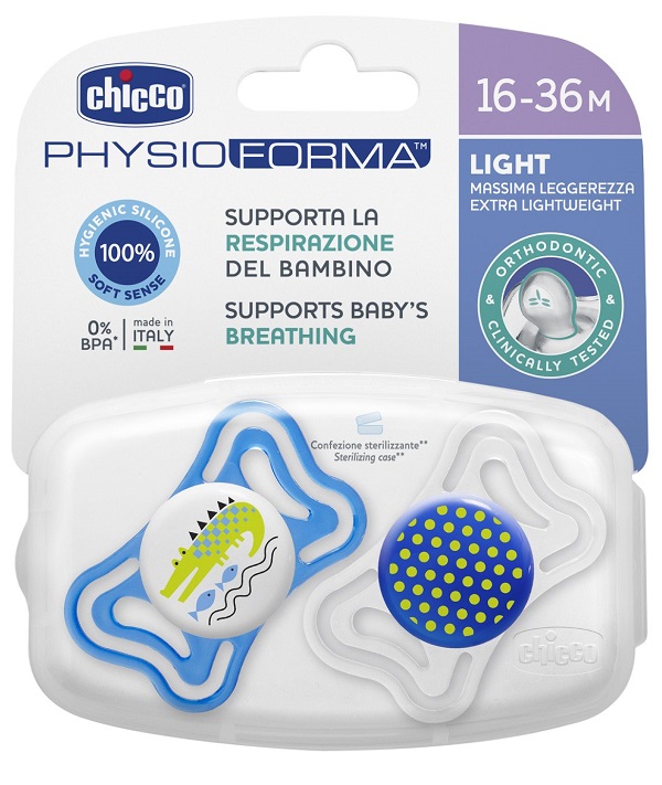 CHICCO SUCCHIETTO LIGHT BOY SILICONE 16-36 MESI 2 PEZZI - Antica Farmacia Ferrari