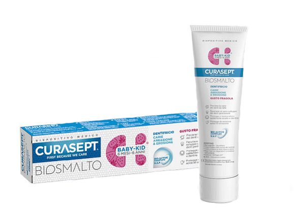 CURASEPT BIOSMALTO DENTIFRICIO BABY KID FRAGOLA 50 ML - Antica Farmacia Ferrari