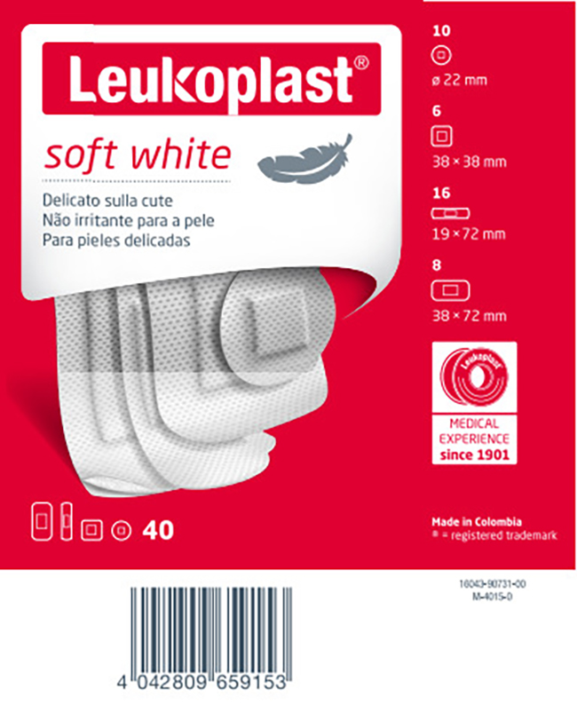 CEROTTI LEUKOPLAST SOFT WHITE 40 PEZZI ASSORTITI - Antica Farmacia Ferrari