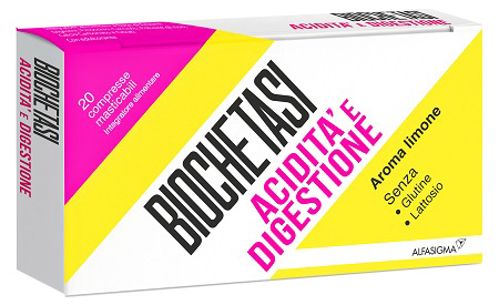 BIOCHETASI ACIDITA' E DIGESTIONE 20 COMPRESSE MASTICABILI AROMA LIMONE - Antica Farmacia Ferrari