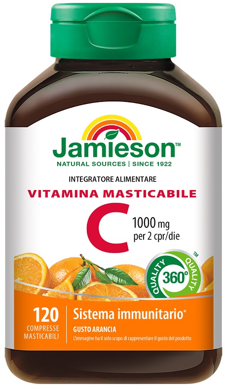 JAMIESON VITAMINA C 1000 MASTICABILE ARANCIA 120 COMPRESSE - Antica Farmacia Ferrari