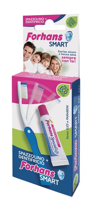 FORHANS SMART KIT IGIENE ORALE SPAZZOLINO PIEGHEVOLE + DENTIFRICIO 12 ML - Oltrefarma