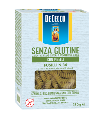 DE CECCO FUSILLI N34 CON PISELLI 250 G - Oltrefarma
