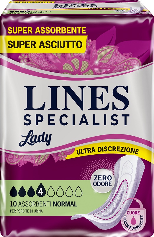 ASSORBENTI PER INCONTINENZA LINES SPECIALIST LADY NORMAL 10 PEZZI - Antica Farmacia Ferrari