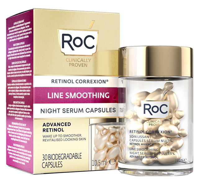 ROC RETINOL CORREXION LINE SMOOTHING SIERO VISO NOTTE 30 CAPSULE - Oltrefarma