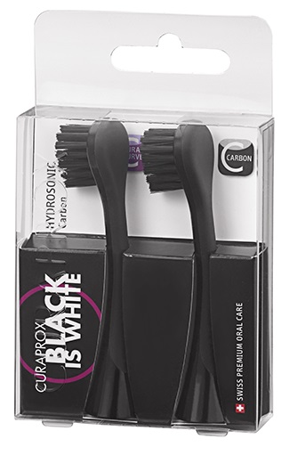CURAPROX TESTINE RICAMBIO BLACK IS WHITE HYDROSONIC DUO PACK BLACK 2 PEZZI - Oltrefarma