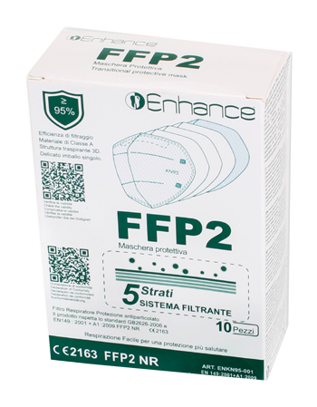 ENHANCE MASCHERINA PROTETTIVA FFP2 5 STRATI 10 PEZZI - Antica Farmacia Ferrari