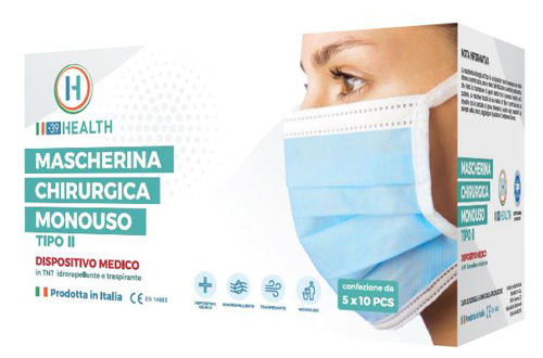MASCHERINA CHIRURGICA MONOUSO TIPO II 50 PEZZI - Oltrefarma