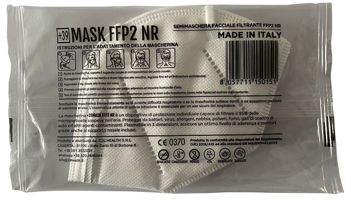 MASCHERINA +39MASK FFP2 BIANCO 15 PEZZI - Oltrefarma
