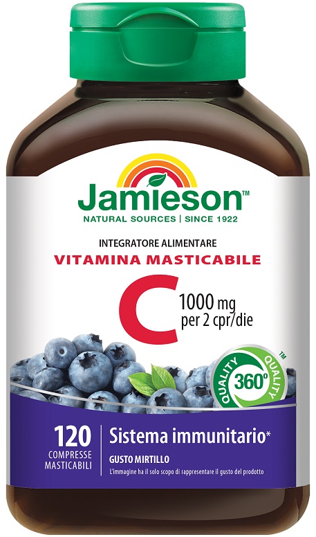 JAMIESON VITAMINA C 1000 MIRTILLO 120 COMPRESSE MASTICABILI - Oltrefarma