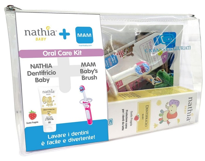 ORAL CARE KIT FEMMINA 1 DENTIFRICIO BABY NATHIA 50 ML + 1 MAM BABY'S BRUSH - Antica Farmacia Ferrari