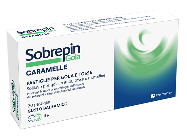 SOBREPIN GOLA CARAMELLE 20 PASTIGLIE GUSTO BALSAMICO - Antica Farmacia Ferrari