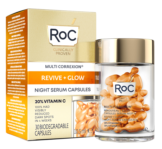 ROC MULTI CORREXION REVIVE + GLOW SIERO VISO NOTTE CAPSULE - Oltrefarma