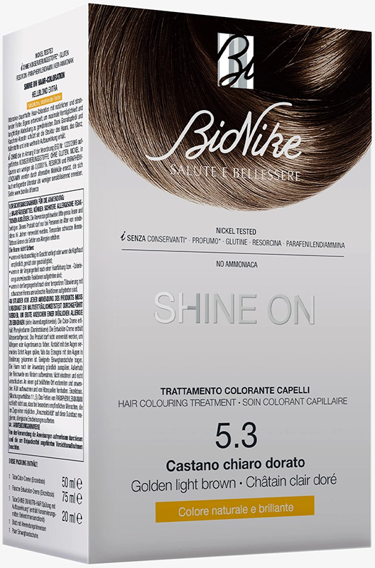 SHINE ON CASTANO CHIARO DORATO 5,3 FLACONE 75 ML + TUBO 50 ML - Antica Farmacia Ferrari