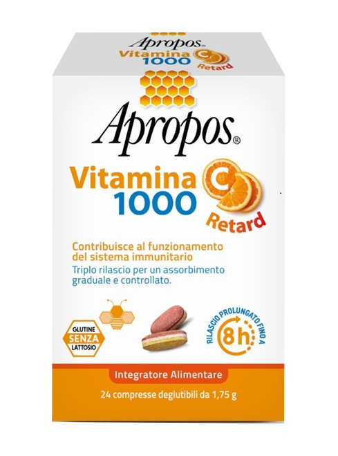 APROPOS VITAMINA C 1000 A RILASCIO PROLUNGATO 24 COMPRESSE DEGLUTIBILI - Antica Farmacia Ferrari
