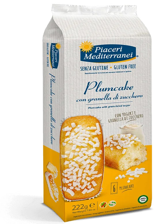PIACERI MEDITERRANEI PLUMCAKE GRANELLA ZUCCHERO 6 PEZZI 37 G - Oltrefarma