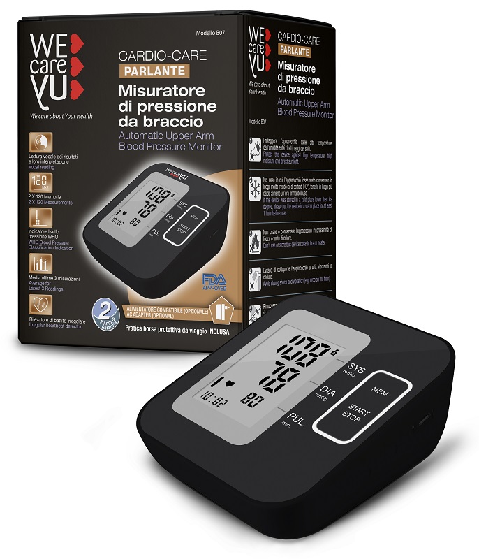 MISURATORE DI PRESSIONE DA BRACCIO PARLANTE WECAREYU CARDIO CARE - Oltrefarma