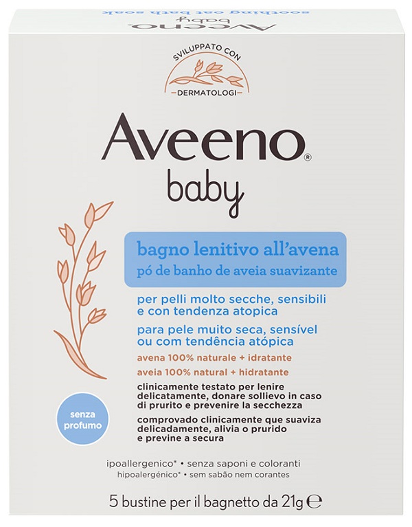 AVEENO BABY COLLOIDAL POLVERE BAGNO 5 X 21 G - Oltrefarma