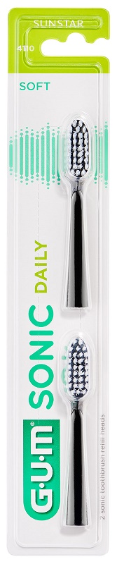 GUM SONIC DAILY SPAZZOLINO BATTERIA REFILL BLACK 2 PEZZI - Oltrefarma