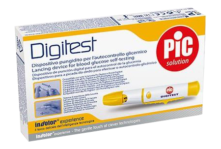 DISPOSITIVO PUNGIDITO AUTOMATICO DIGITEST REGOLABILE 9 LIVELLI LANCETTE COMPATIBILI PIC DIGITEST E PRONTODIGITEST - Oltrefarma