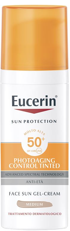 EUCERIN SUN PHOTOAGING CONTROL TINTED GEL CREME SPF50+ MEDIUM 50 ML - Antica Farmacia Ferrari