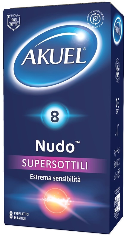 PROFILATTICO AKUEL NUDO SUPERSOTTILE 8 PEZZI - Oltrefarma