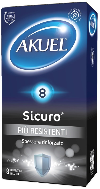 PROFILATTICO AKUEL SICURO PIU' RESISTENTE 8 PEZZI - Oltrefarma
