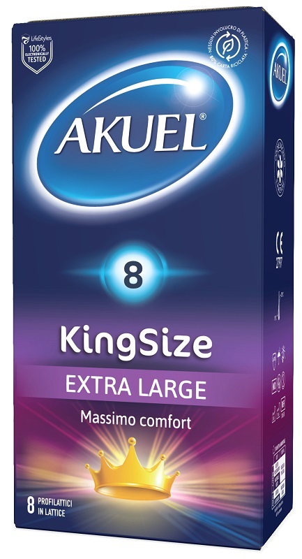 PROFILATTICO AKUEL KING SIZE EXTRA LARGE 8 PEZZI - Oltrefarma