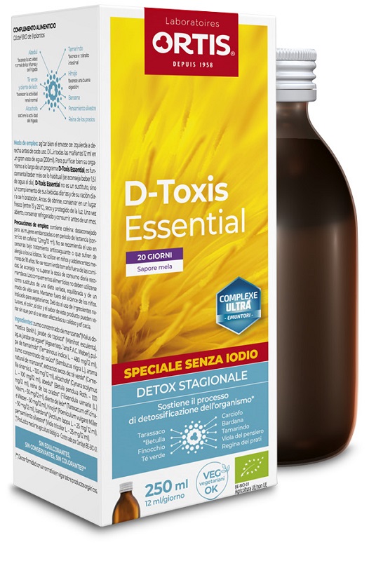 D-TOXIS ESSENTIAL MELA SENZA IODIO BIO 250 ML - Antica Farmacia Ferrari