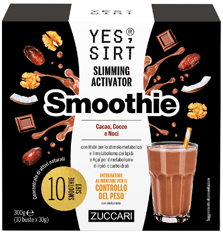 YES SIRT SMOOTHIE CACAO COCCO NOCI 10 PEZZI X 30 G - Oltrefarma